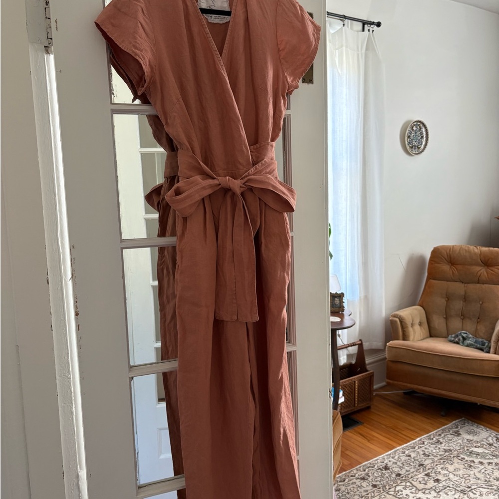 notPERFECTLINEN Margaret Jumpsuit canyon clay size S/M
